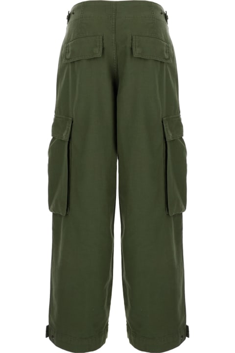 Frame for Women Frame Green Cargo Pants With Patch Pokets In Cotton Woman