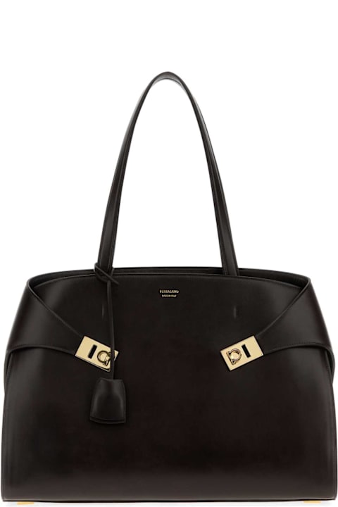 Homeware Ferragamo Dark Brown Hug Shopping Bag