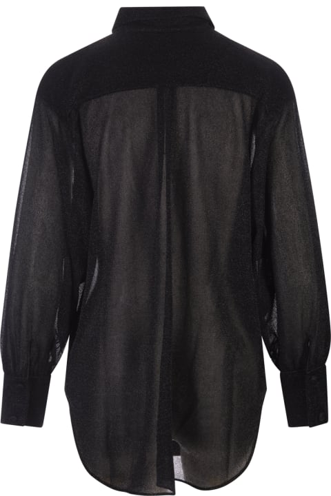 Oseree Topwear for Women Oseree Black Lumiere Long Shirt