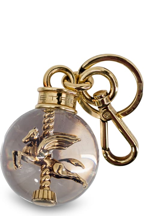 Keyrings for Women Etro Plexiglass And Brass Ball Charm