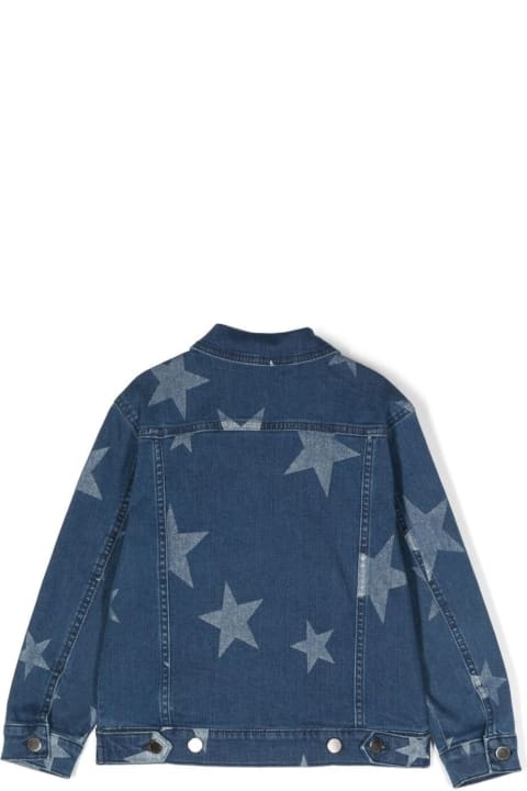 ボーイズ Stella McCartney Kidsのコート＆ジャケット Stella McCartney Kids Jeans Jacket With Star Print In Stretch Cotton Girl