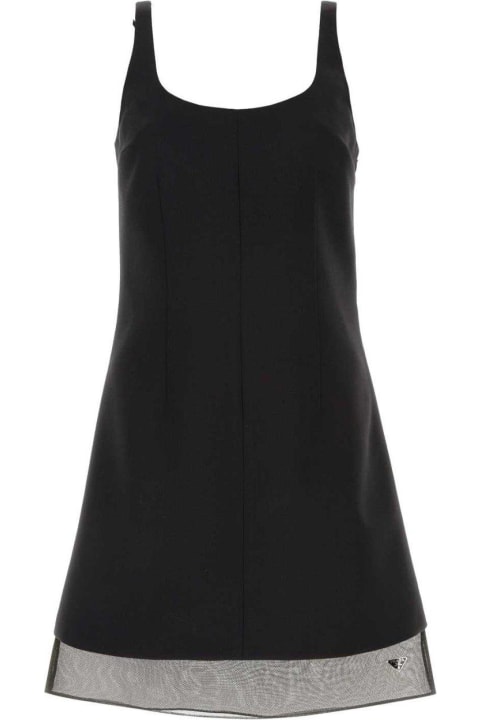Prada Clothing for Women Prada Enamel Triangle-logo Mini Dress