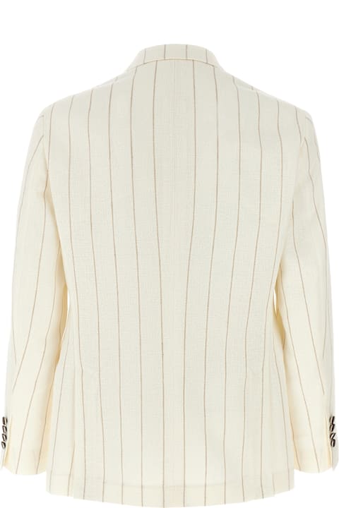 Brunello Cucinelli for Men Brunello Cucinelli Pinstriped Deconstructed Blazer