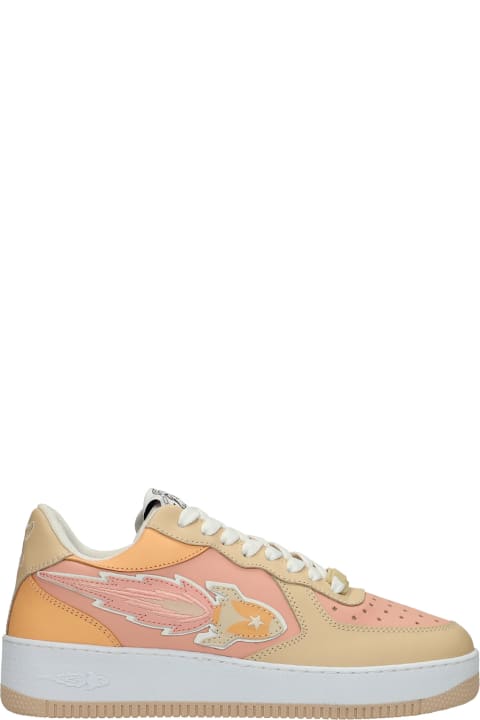 Sneakers In Rose-pink Leather