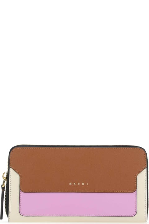 Accessories Sale for Women Marni Multicolor Leather Wallet