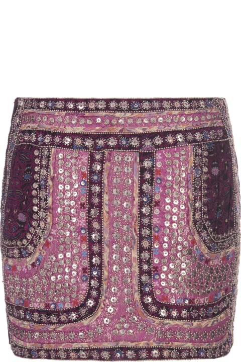 Isabel Marant Skirts for Women Isabel Marant Embellished Silk Oneila Mini Skirt