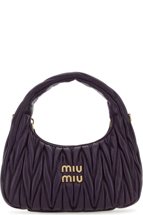 Totes for Women Miu Miu Purple Nappa Leather Handbag