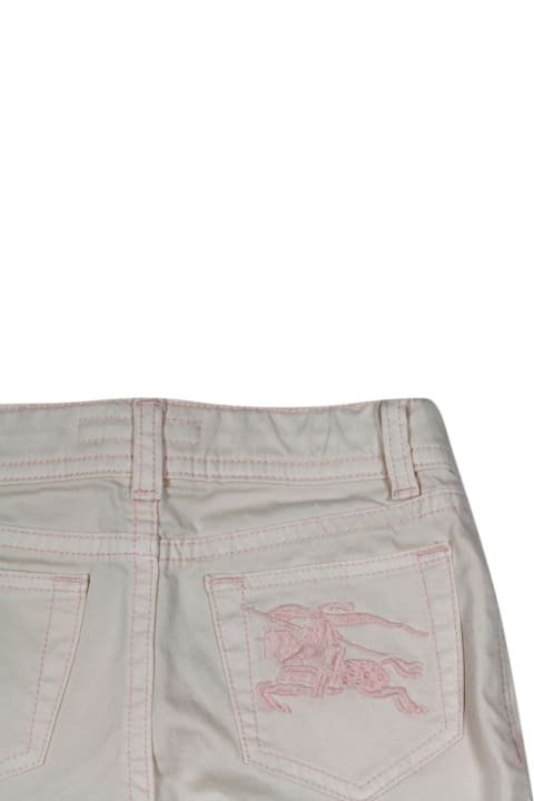 Bottoms for Girls Burberry 5-pocket Trousers In Stretch Cotton