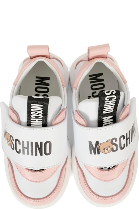 Homeware Moschino Pink Sneakers For Baby Girl And Girl With Teddy Bear