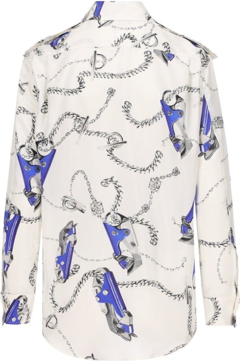 Burberry Sale for Women Burberry Graphic Printed Buttoned Shirt