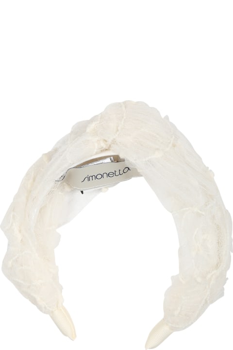 ガールズ Simonettaのアクセサリー＆ギフト Simonetta Ivory Headband For Girl