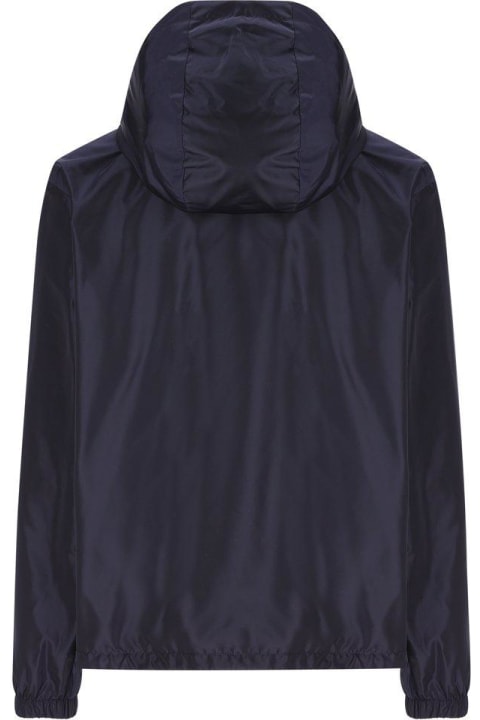 Clothing Sale for Men Fendi Logo Printed Zipped Hooded Bomber Jacket