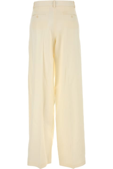 Homeware Magda Butrym Cream Wool Blend Wide-leg Pant