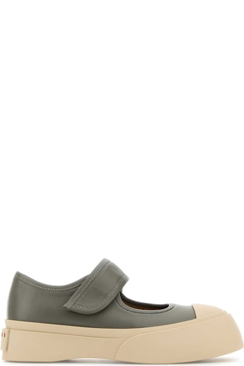 スニーカー MARNI Grey Leather Mary Jane Sneakers Marni Grey Leather Mary Jane Sneakers | italist