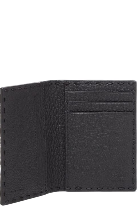 メンズ Fendiの財布 Fendi Black Leather Card Holder
