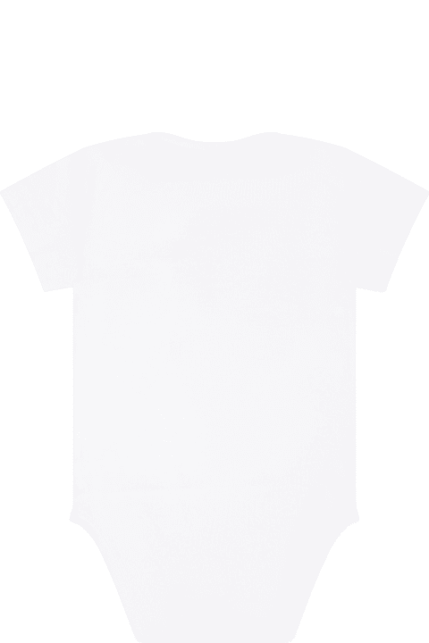 ベビーボーイズのセール Dsquared2 White Bodysuit For Baby Boy With Logo