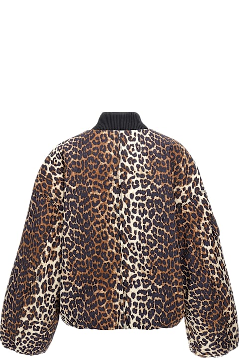 Ganni for Women Ganni Leopard Bomber Jacket