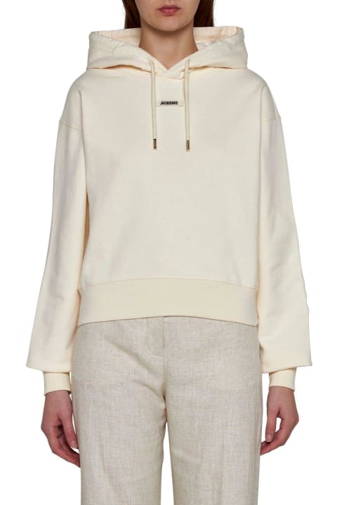 Fleeces & Tracksuits for Women Jacquemus Logo Patch Drawstring Hoodie