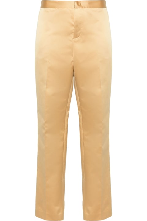 Pants & Shorts for Women Fabiana Filippi Amber Yellow Satin Trousers