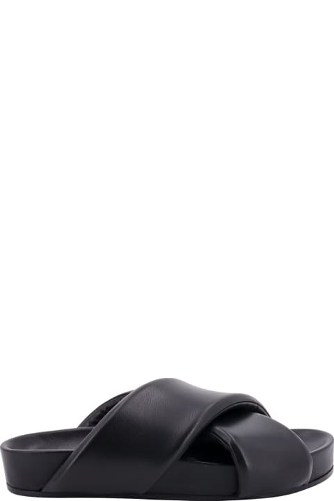 メンズ Jil Sanderのその他各種シューズ Jil Sander Black Leather Slides