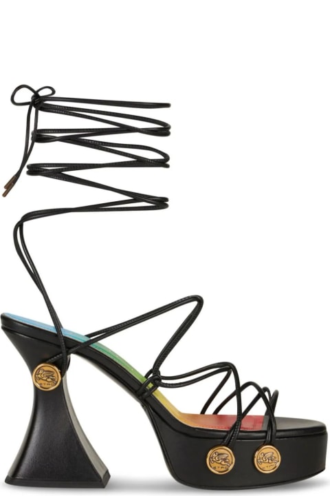 Etro for Women Etro Black Platform Sandals With Straps And Studs