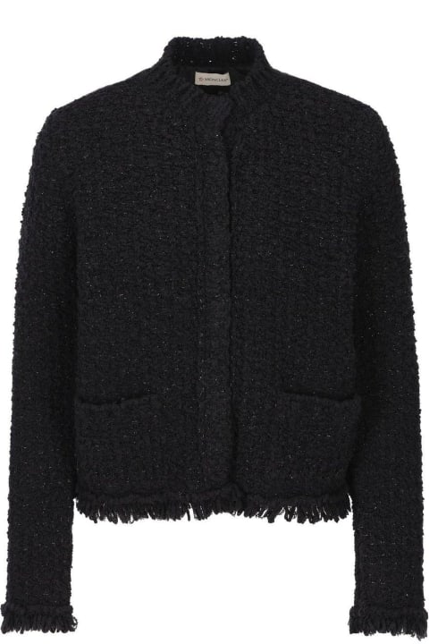 Moncler Women Moncler Panelled Tweed Padded Cardigan