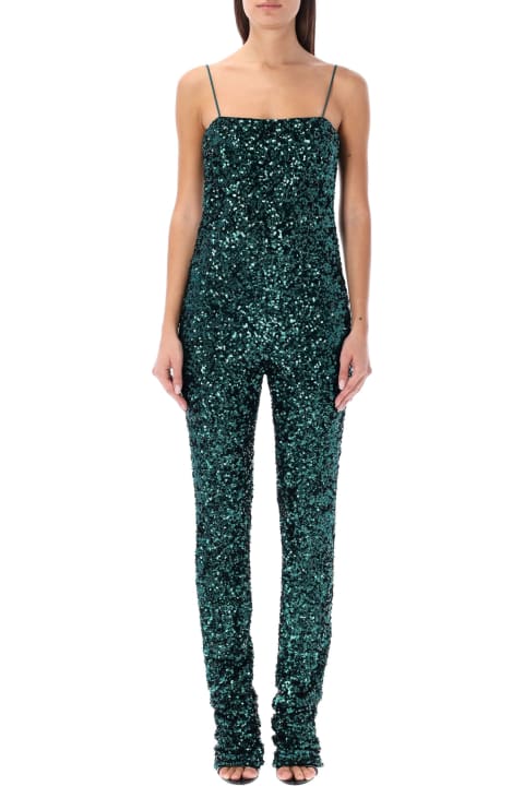 Rotate by Birger Christensen Jumpsuits for Women Rotate by Birger Christensen Sequins Bodysuit Teal