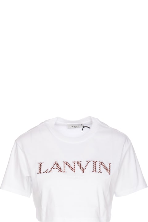 Lanvin Topwear for Women Lanvin Cropped Logo Lanvin Paris T-shirt