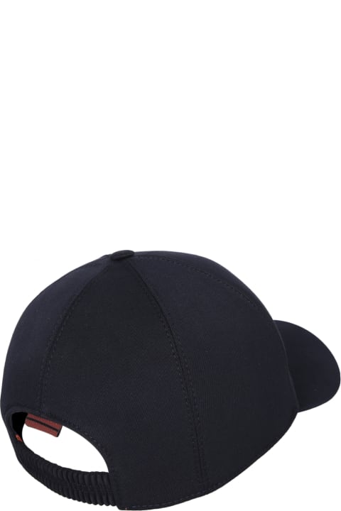 Zegna Hats for Men Zegna Blue Baseball Cap