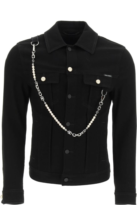 Dolce & Gabbana Coats & Jackets for Men Dolce & Gabbana Denim Jacket With Keychain