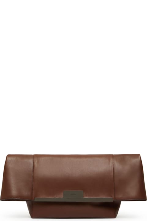 Max Mara حقائب توتي لـ السيدات Max Mara Large Clutch In Natural Leather Max Mara