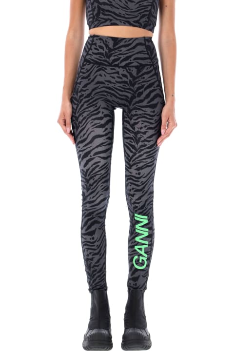 Ganni Pants & Shorts for Women Ganni Zebra Active Leggings