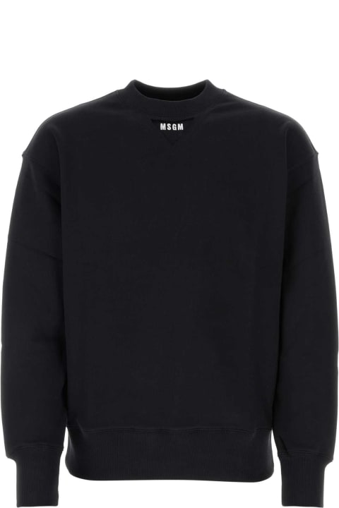 MSGM Fleeces & Tracksuits for Men MSGM Black Cotton Sweatshirt