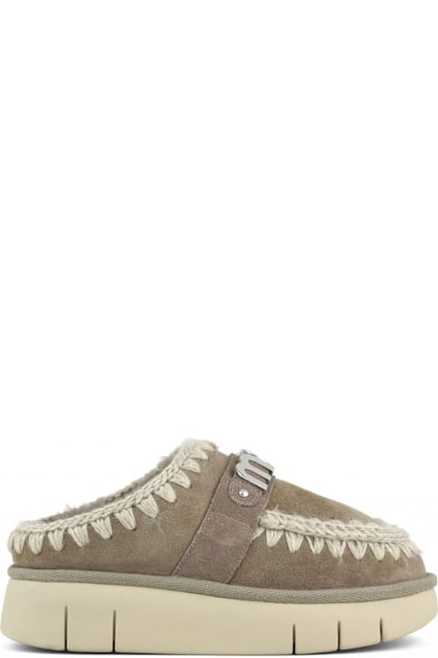 Mou Grey Double-face Sheepskin Bounce Clog