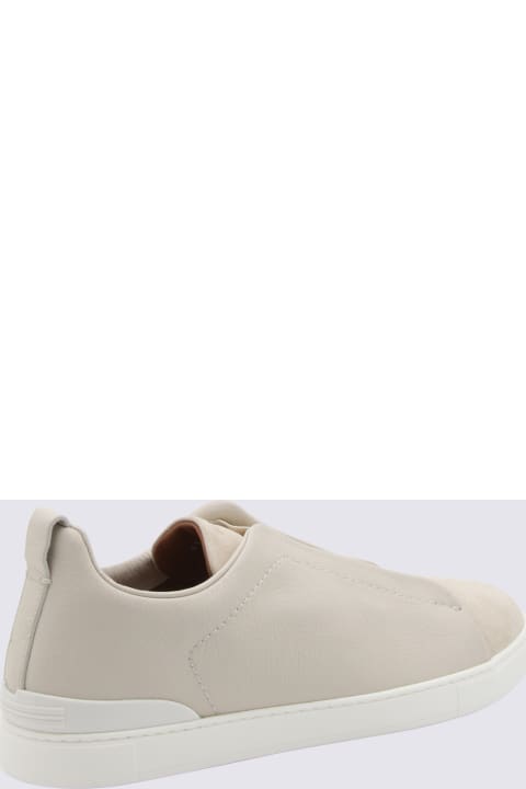 Fashion for Women Zegna White Leather Slip On Sneakers