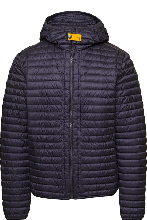 'ross' Blue Down Jacket With Zip Fastening In Polyamide Man
