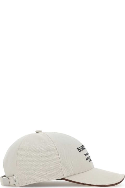 Hats for Men Burberry Ivory Piquet Baseball Cap