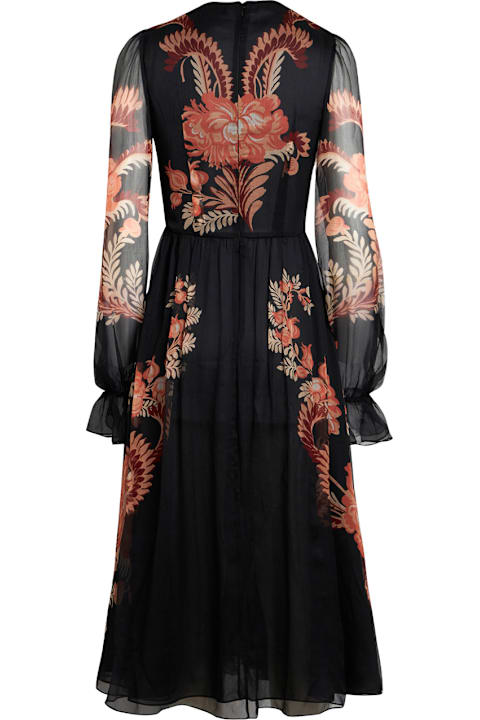 Etro جمب سوت لـ السيدات Etro Printed Black Chiffon Dress