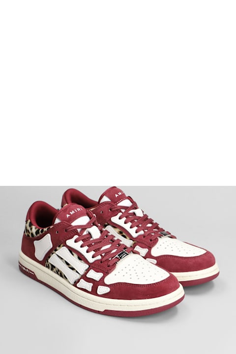 AMIRI أحذية سنيكرز لـ السيدات AMIRI Leopard Skel Top Low Sneakers In Bordeaux Leather