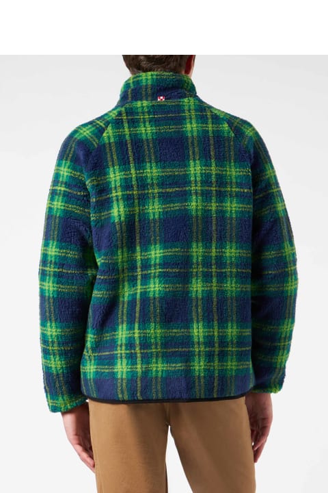 Homeware MC2 Saint Barth Man Sherpa Jacket With Tartan Print