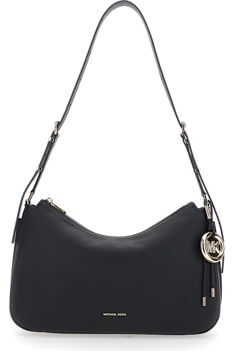 MICHAEL Michael Kors for Men MICHAEL Michael Kors 'nolita Medium' Black Shoulder Bag With Logo Charm And Adjustable Shoulder Strap In Leather Woman
