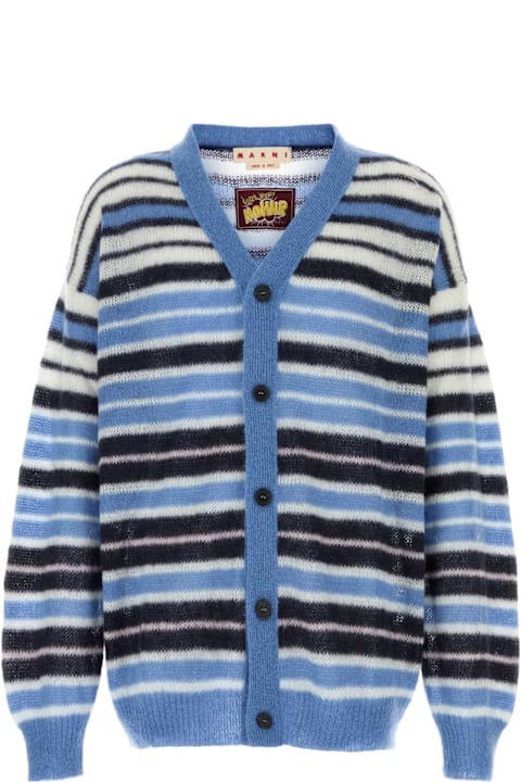 Marni Clothing for Men Marni Embroidered Mohair Blend Cardigan