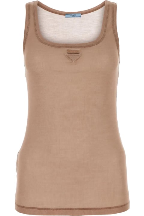 Prada Topwear for Women Prada Powder Pink Silk Tank Top