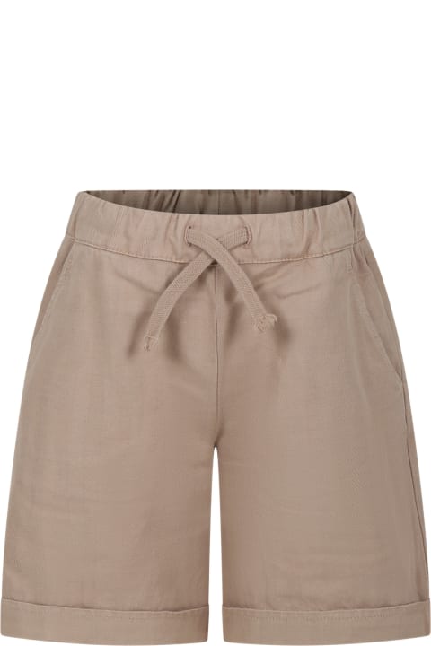 Dondup for Kids Dondup Beige Shorts For Boy With Logo