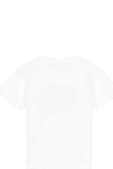 Dolce & Gabbanaのベビーガールズ Dolce & Gabbana White T-shirt With Dg Flower Print