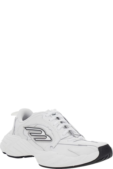 Balenciaga Sneakers for Women Balenciaga 'monday' White Low Top Sneakers With Logo Detail On The Side And Size Patch On The Heel In Leather Woman