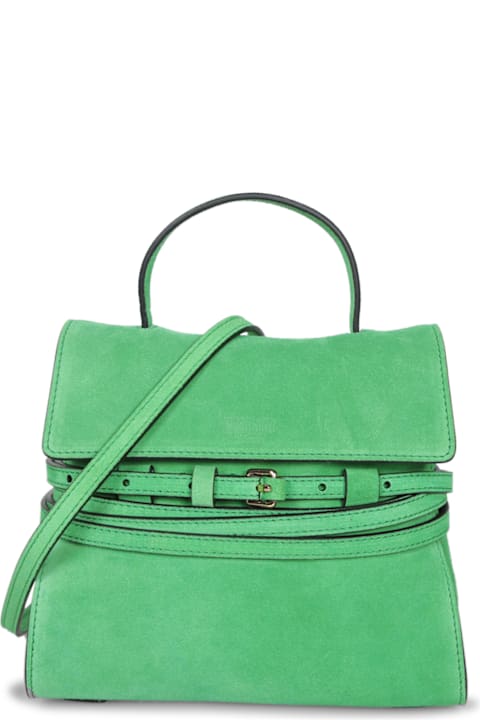 Moschino Totes for Women Moschino Green Suede Belting Bag