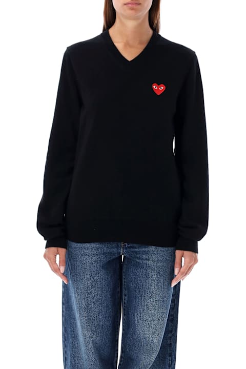 Underwear for Men Comme des Garçons Play Red Heart Patch V-neck