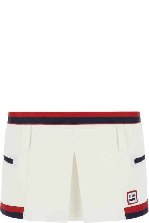 Sale for Women Miu Miu White Stretch Polyester Mini Skirt