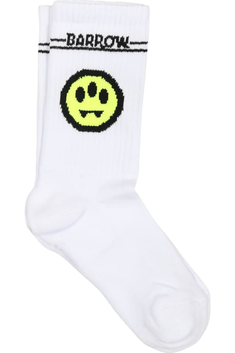 Barrow Underwear for Boys Barrow White Socks For Kids With Logo And Smiley